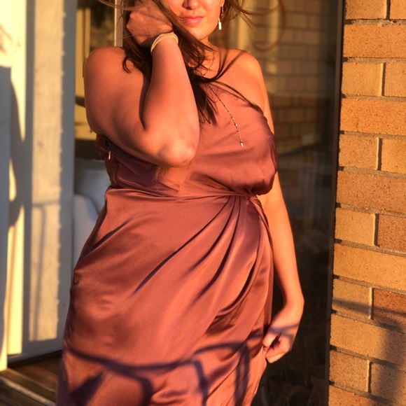 Sheike Dusty Rose Asymmetrical Dress - Picture 5 of 6